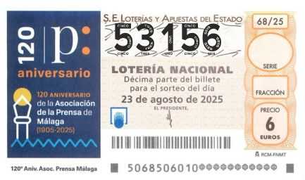 Décimo 53156 del sorteo 68-23/08/2025 Sábado
