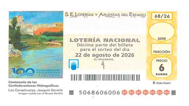 Décimo de Lotería con el número 38043
