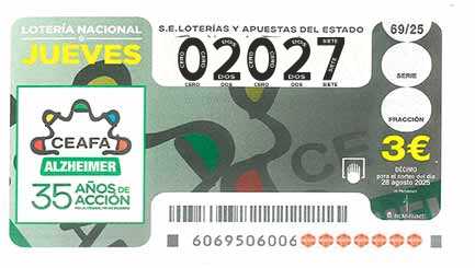 Décimo 02027 del sorteo 69-28/08/2025 Jueves