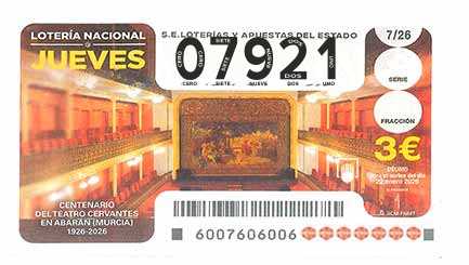 Décimo 07921 del sorteo 7-22/01/2026 Jueves