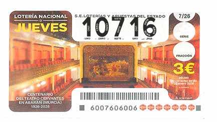 Décimo 10716 del sorteo 7-22/01/2026 Jueves