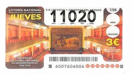 Décimo 11020 del sorteo 7-22/01/2026 Jueves