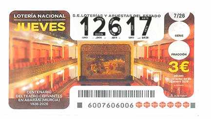 Décimo 12617 del sorteo 7-22/01/2026 Jueves