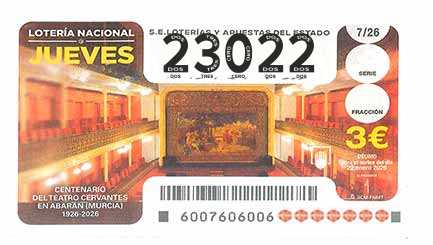 Décimo 23022 del sorteo 7-22/01/2026 Jueves