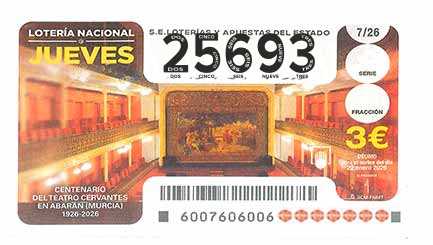 Décimo 25693 del sorteo 7-22/01/2026 Jueves