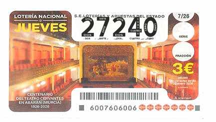 Décimo 27240 del sorteo 7-22/01/2026 Jueves