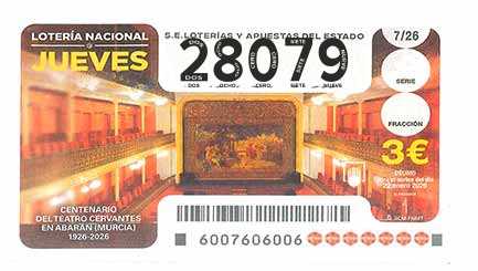 Décimo 28079 del sorteo 7-22/01/2026 Jueves