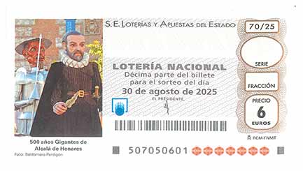Décimo 05585 del sorteo 70-30/08/2025 Sábado