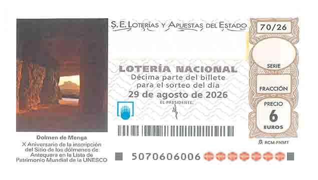 Décimo 08640 del sorteo 70-29/08/2026 Sábado