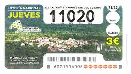 Décimo 11020 del sorteo 71-04/09/2025 Jueves