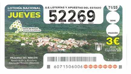 Décimo 52269 del sorteo 71-04/09/2025 Jueves