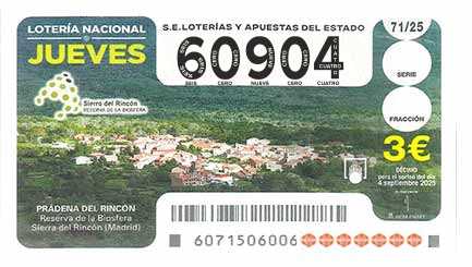 Décimo 60904 del sorteo 71-04/09/2025 Jueves