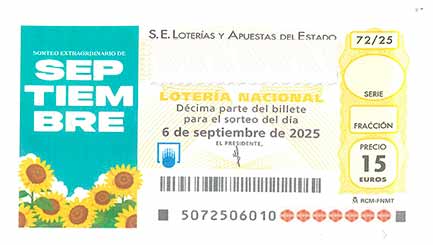 Décimo 00989 del sorteo 72-06/09/2025 Sábado