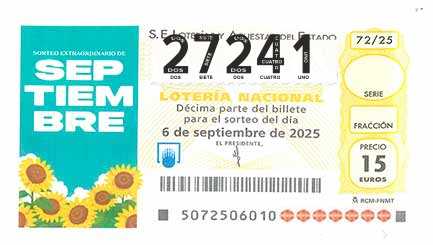 Décimo 27241 del sorteo 72-06/09/2025 Sábado
