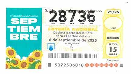 Décimo 28736 del sorteo 72-06/09/2025 Sábado