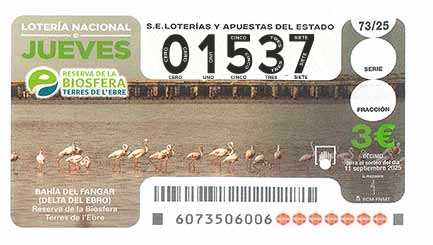 Décimo 01537 del sorteo 73-11/09/2025 Jueves