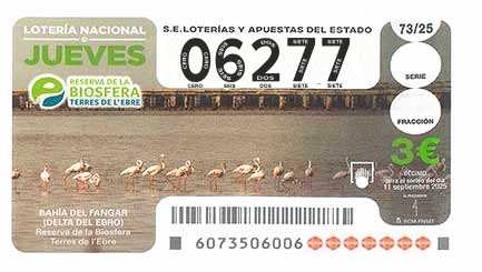 Décimo 06277 del sorteo 73-11/09/2025 Jueves