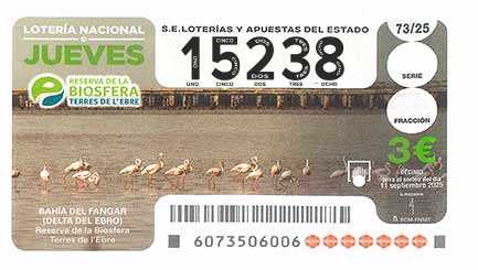 Décimo 15238 del sorteo 73-11/09/2025 Jueves