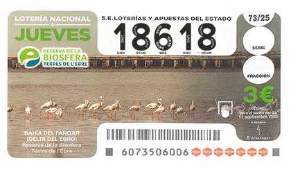 Décimo 18618 del sorteo 73-11/09/2025 Jueves