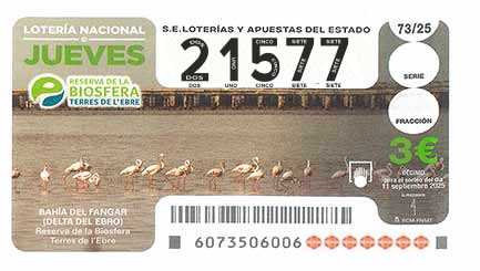 Décimo 21577 del sorteo 73-11/09/2025 Jueves