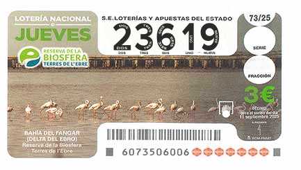 Décimo 23619 del sorteo 73-11/09/2025 Jueves