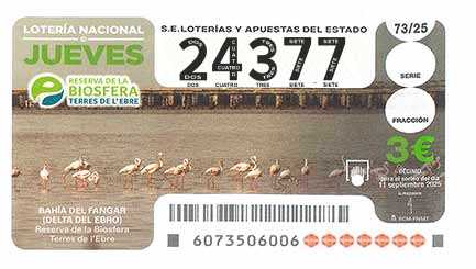 Décimo 24377 del sorteo 73-11/09/2025 Jueves