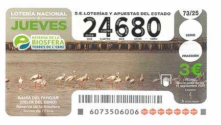 Décimo 24680 del sorteo 73-11/09/2025 Jueves