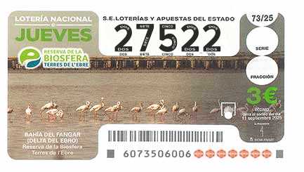 Décimo 27522 del sorteo 73-11/09/2025 Jueves