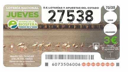 Décimo 27538 del sorteo 73-11/09/2025 Jueves
