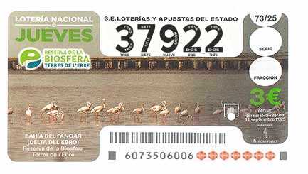 Décimo 37922 del sorteo 73-11/09/2025 Jueves