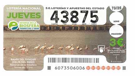 Décimo 43875 del sorteo 73-11/09/2025 Jueves