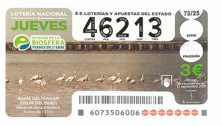 Décimo 46213 del sorteo 73-11/09/2025 Jueves