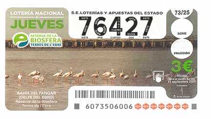 Décimo 76427 del sorteo 73-11/09/2025 Jueves