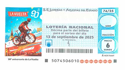 Décimo 14894 del sorteo 74-13/09/2025 Sábado