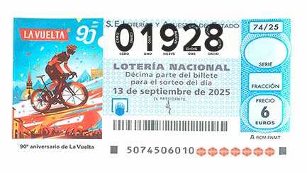 Décimo 01928 del sorteo 74-13/09/2025 Sábado