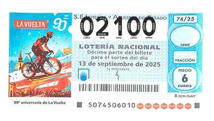 Décimo 02100 del sorteo 74-13/09/2025 Sábado