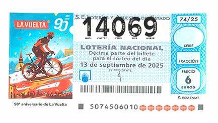 Décimo 14069 del sorteo 74-13/09/2025 Sábado