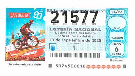 Décimo 21577 del sorteo 74-13/09/2025 Sábado