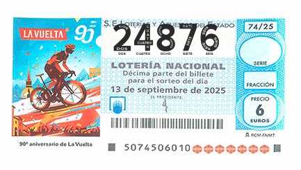 Décimo 24876 del sorteo 74-13/09/2025 Sábado