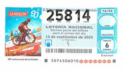 Décimo 25814 del sorteo 74-13/09/2025 Sábado