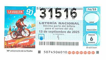 Décimo 31516 del sorteo 74-13/09/2025 Sábado