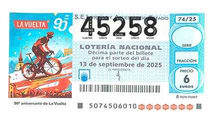 Décimo 45258 del sorteo 74-13/09/2025 Sábado