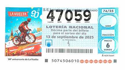 Décimo 47059 del sorteo 74-13/09/2025 Sábado