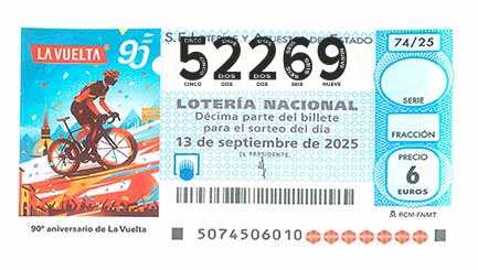 Décimo 52269 del sorteo 74-13/09/2025 Sábado