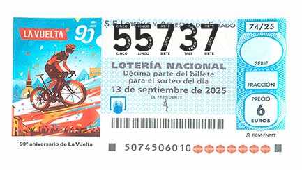 Décimo 55737 del sorteo 74-13/09/2025 Sábado