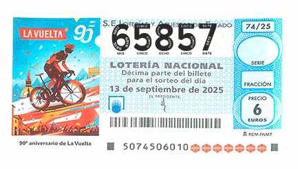 Décimo 65857 del sorteo 74-13/09/2025 Sábado