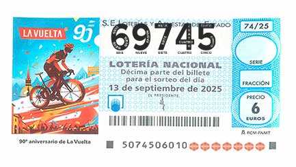 Décimo 69745 del sorteo 74-13/09/2025 Sábado