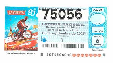 Décimo 75056 del sorteo 74-13/09/2025 Sábado