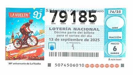 Décimo 79185 del sorteo 74-13/09/2025 Sábado