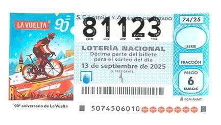 Décimo 81123 del sorteo 74-13/09/2025 Sábado